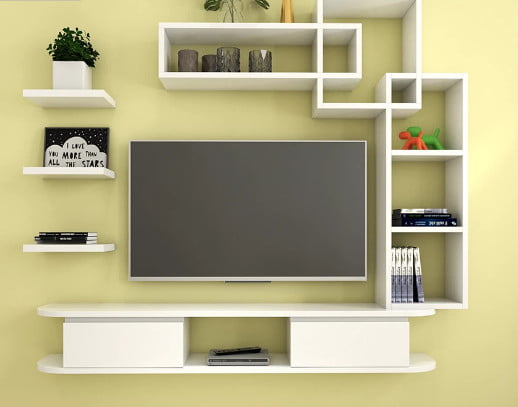 Kệ tivi gỗ treo tường giá rẻ hiện đại KTV77
